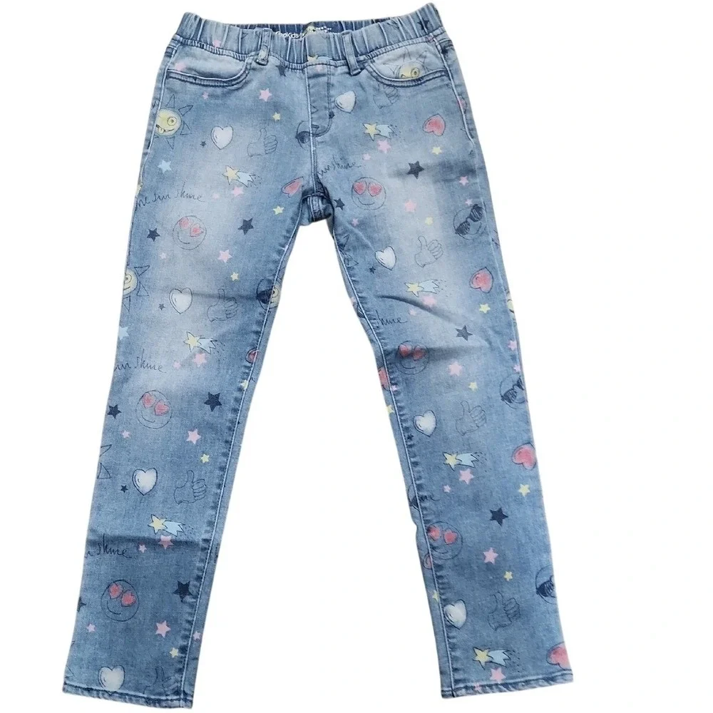 Gap Kid Printed Jegging Pull On Stretch Jeans 12 Easy School Emoji Graphic Large